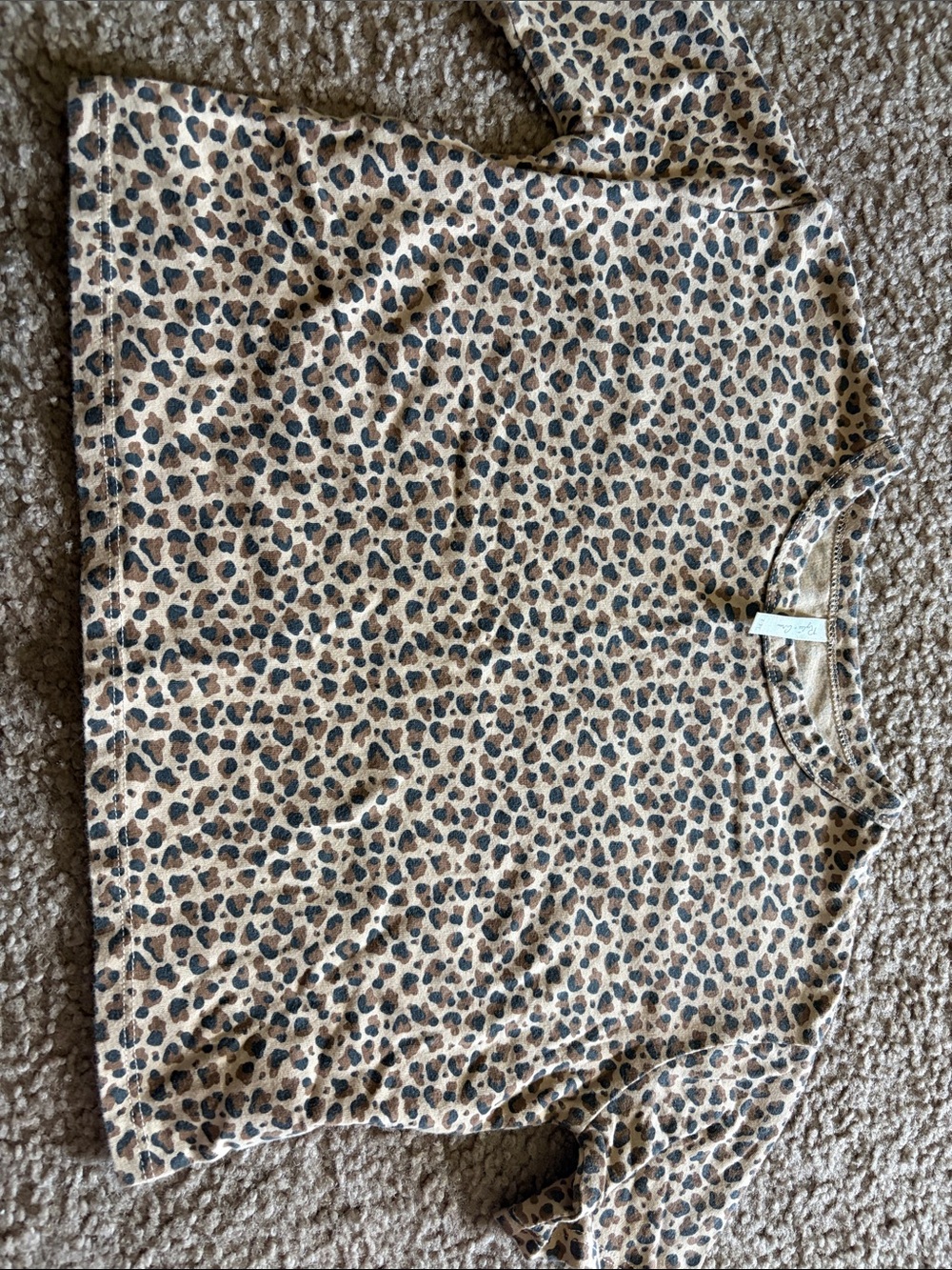 B62 Rylee and Cru 2-3Y Leopard Print Short Sleeve Tee - Tan & Black
